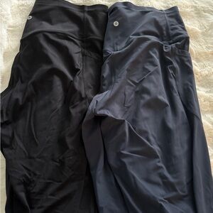 Halara Black and Mood Indigo Tummy Control leggings
